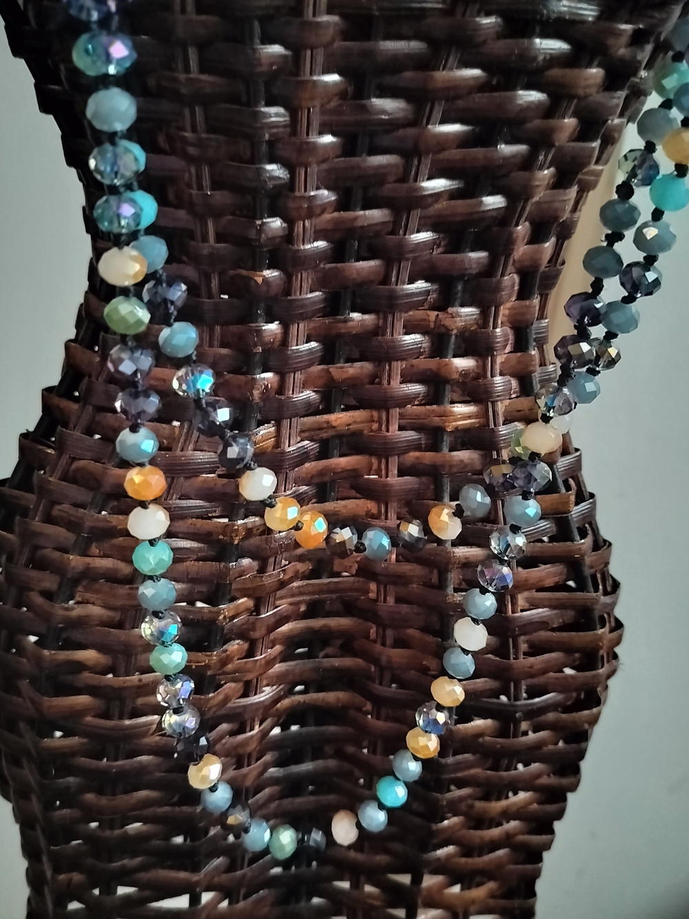 Multicolor Faceted Glass Bead Necklace - Women Jewelry